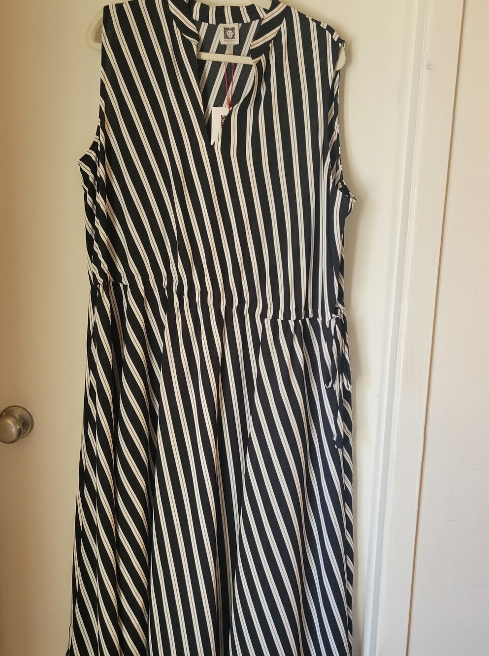 Black & White Striped Sleeveless Dress